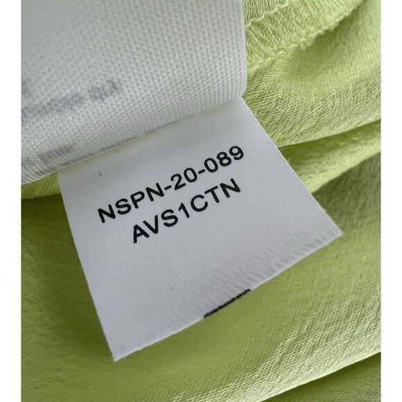 MM. LAFLEUR Blouse XL Crepe Tunic Drape Cowl Neck Long Sleeve Back Keyhole Lime - Picture 7 of 7